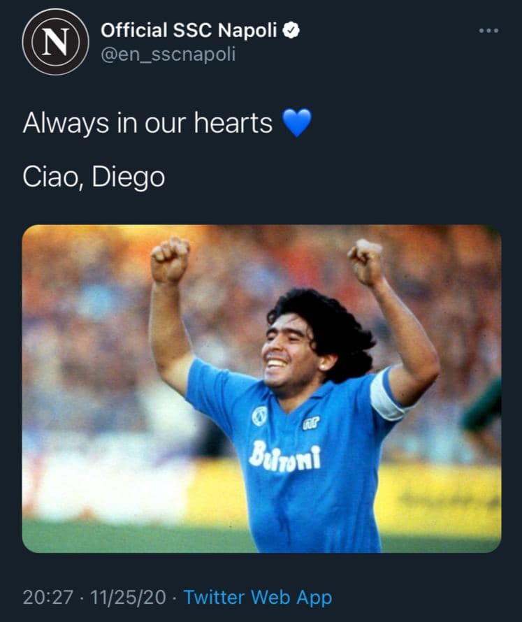 مرگ دیگو مارادونا ناپولی